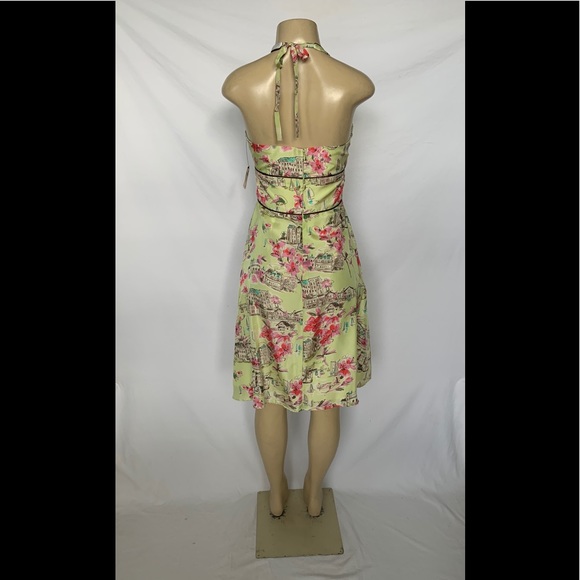 NWT ABS By Alan Schwartz Sz 8 Printed Halter Dress - Picture 4 of 8